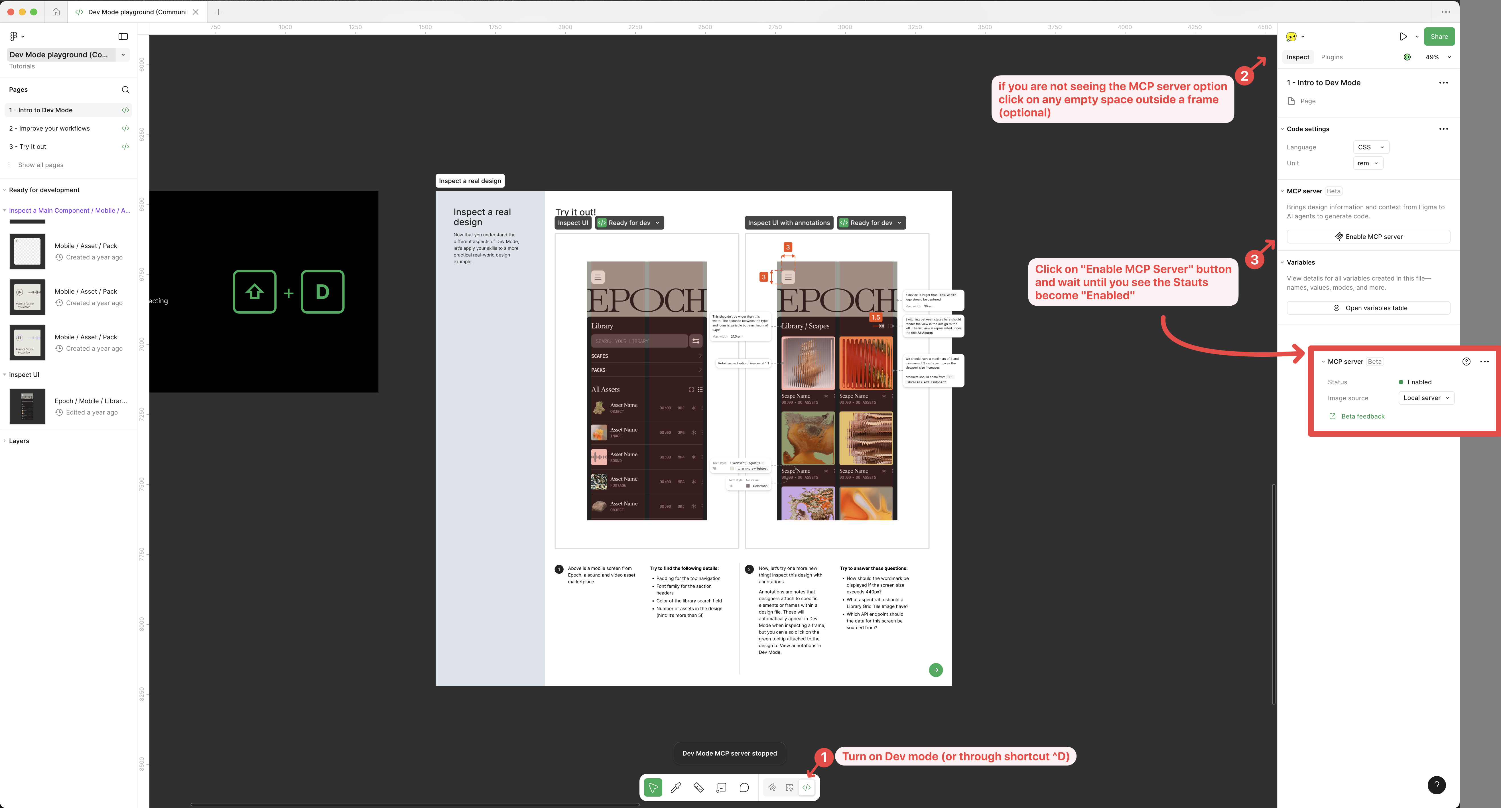 Enable MCP Server in Figma Settings